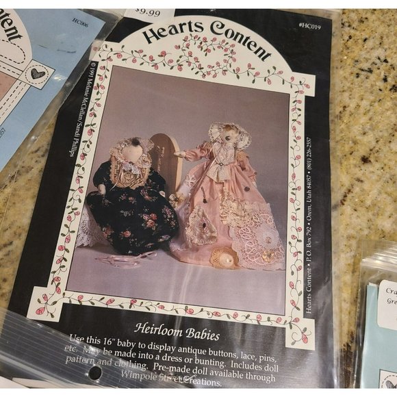 Vtg Hearts Content SEWING Doll PATTERNS Lot of 6. Wilhelmina Wee Willy Kittens - Picture 7 of 8